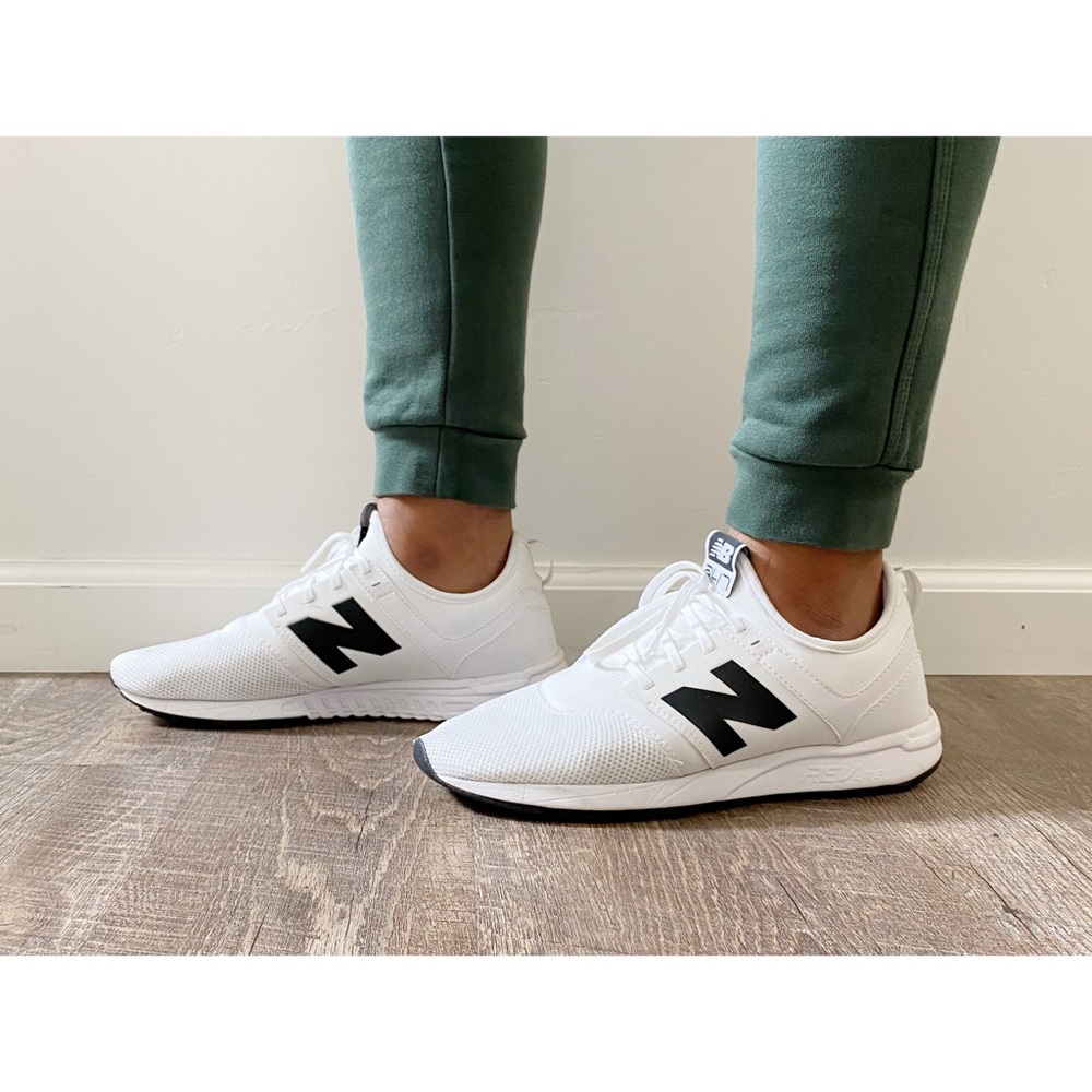 New Balance White and Black 247 Sneakers